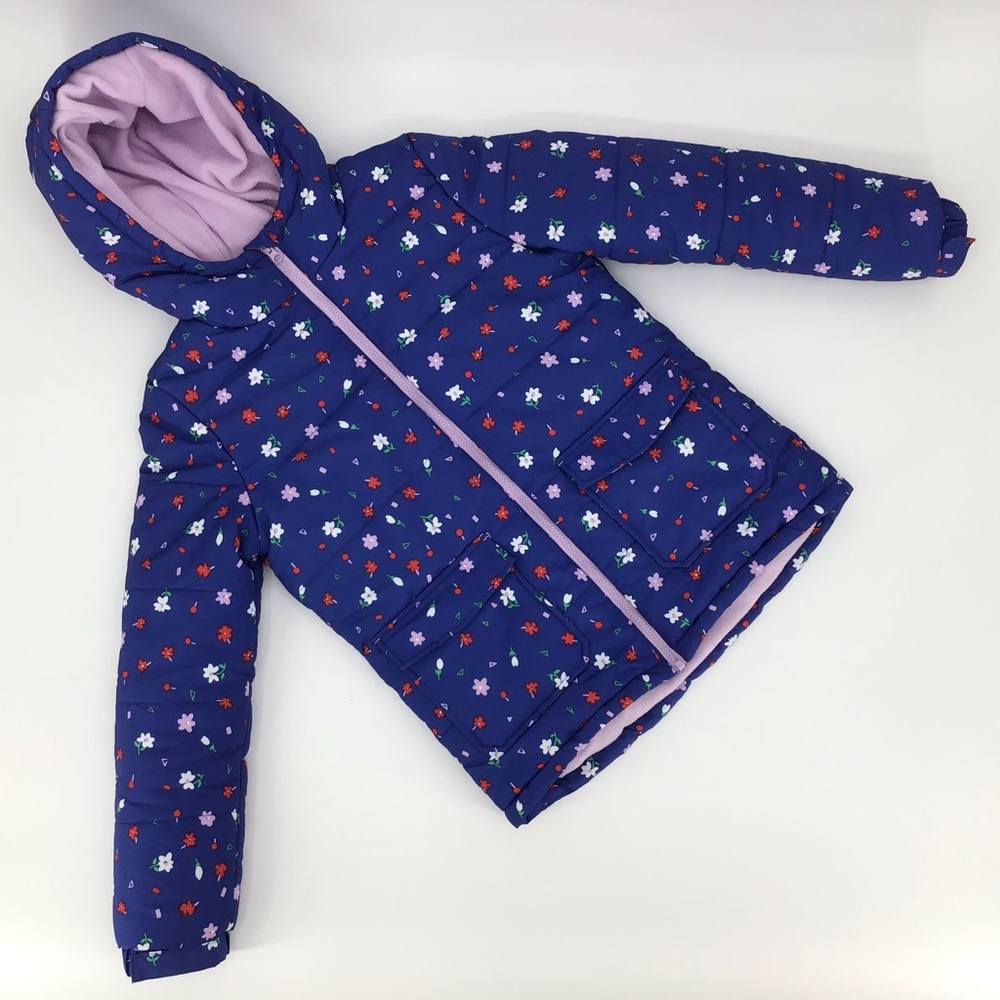 Joe Fresh Girl's XL Floral Patterned Puffer Coat